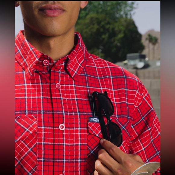 Dixxon- Men’s “Dirte” Red&Blue casual Flannel, L - Picture 9 of 10